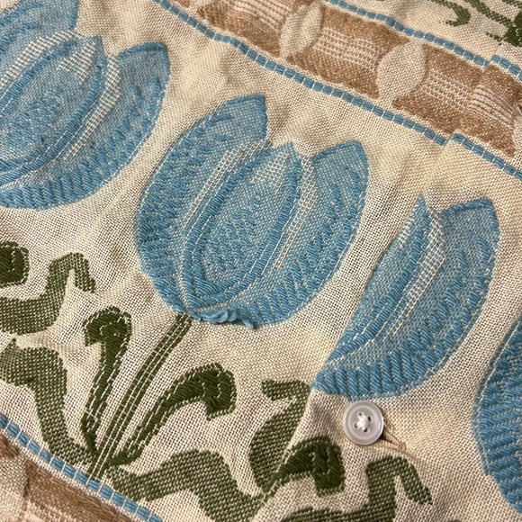 BNWT BODE Men’s Beige Tulipa Shirt with Indian Embroidery Size Large - Picture 8 of 15